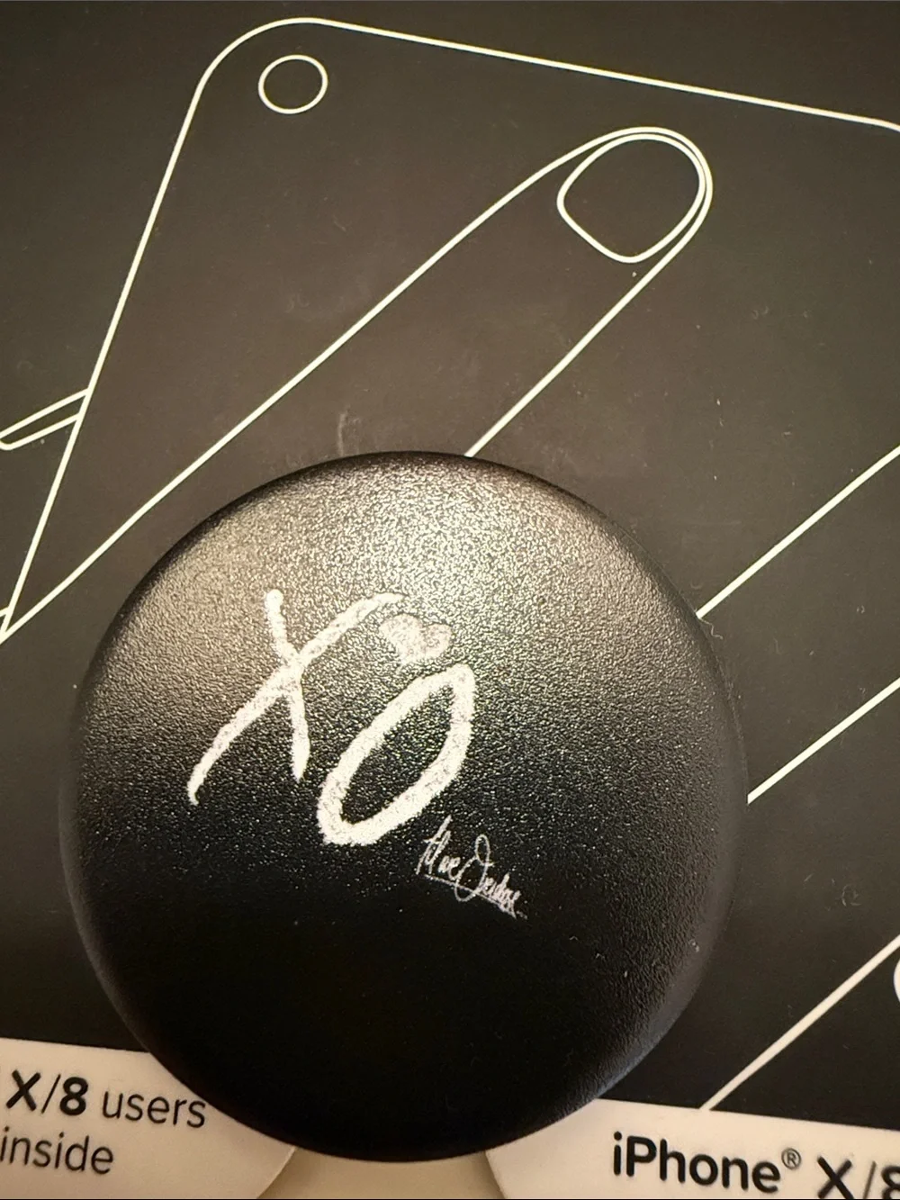 PopSocket Phone Grip & Stand - Black with White XO